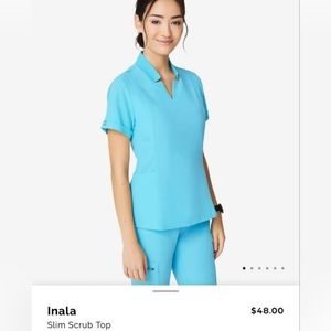 NWT Figs Scrub Top Inala Top Aqua Size Large